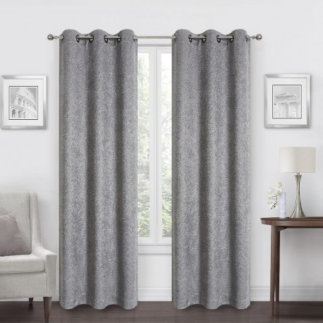 Cortinas blackout de poliéster Regal Home Collections® Diamond de 1.93 x 2.13 m color gris plateado, 2 piezas
