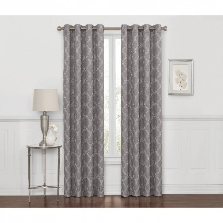 Cortina blackout de poliéster Regal Home Collections® Prescott de 1.27 x 2.13 m color gris/blanco