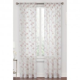 Cortina traslúcida de poliéster Regal Home Collections® Meadow de 1.27 x 2.13 m color blanco/rosa