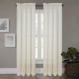 Cortina translúcida de poliéster Regal Home Collections® de 2.41 m color marfil