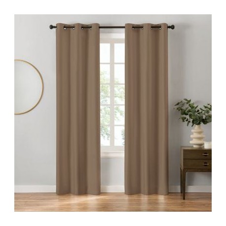 Set de cortinas blackout de poliéster Eclipse® de 2.13 m color arena, 2 piezas