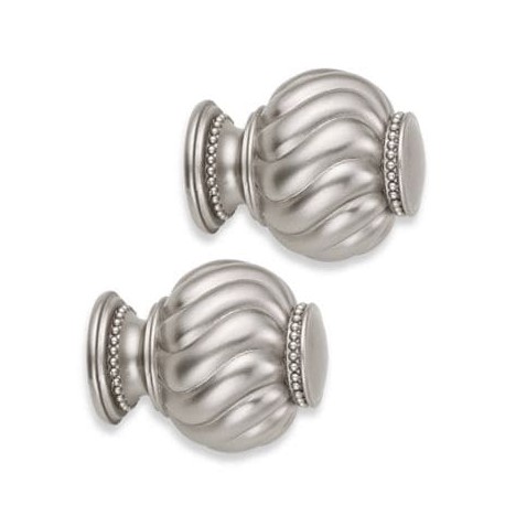 Terminal de resina para ventanas Cambria® Premier Complete con diseño ondulado color níquel cepillado Set de 2