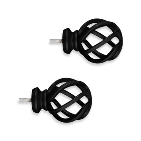 Terminal decorativa de zinc Cambria® Birdcage Premier Complete color negro satinado, 2 piezas