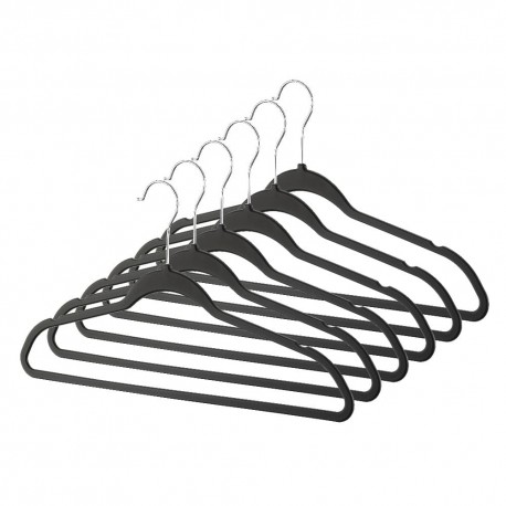 Set de ganchos de plástico Whitmor™ para trajes color negro, 6 piezas