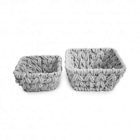 Canastas de cuerda trenzada Noritex™ 2 piezas, color gris claro