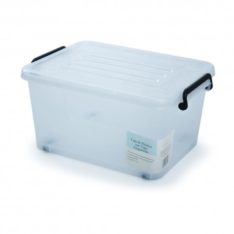 Caja de plástico de 35 x 28 cm transparente
