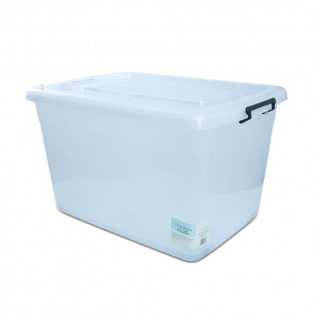 Caja de plástico de 77 x 56 cm transparente