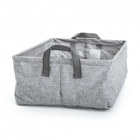 Organizador de tela con agarraderas de 14 x 27 cm color gris