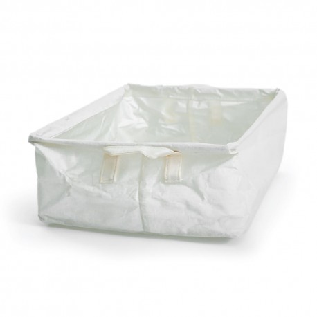 Organizador de tela con agarraderas de 14 x 27 cm color blanco