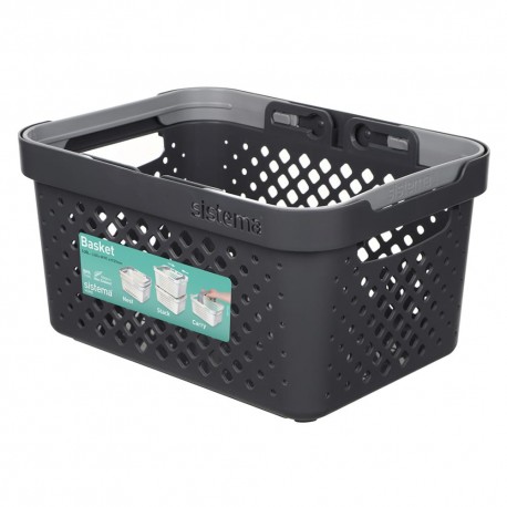 Cesta organizadora de plástico Sistema® de 5.25 L, color gris