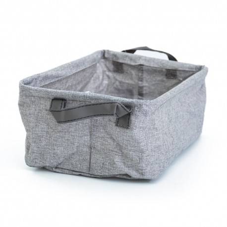 Organizador de tela con agarraderas de 13 x 21 cm color gris
