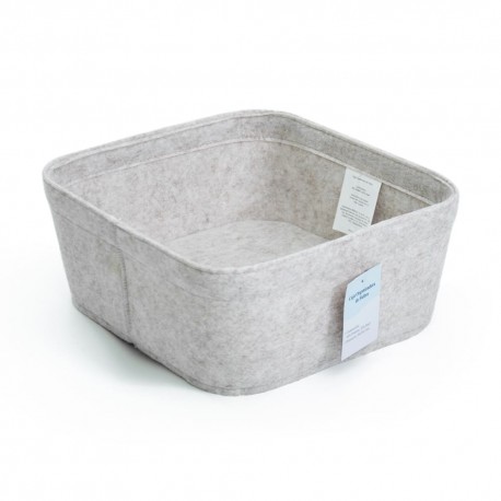 Caja organizadora de fieltro de 28 x 30 cm color beige