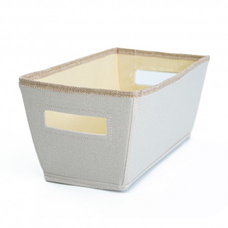 Contenedor de tela de 33 x 16 cm color beige