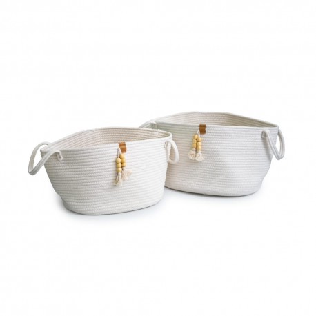 Canastas de fibra tejida Noritex™ 2 piezas, color beige