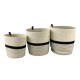 Set de canastas de poliéster Noritex™ Ethnic whisperer color beige/negro, 3 piezas