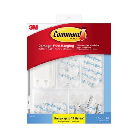 Kit para colgar 3M Command™ sin dañar color transparente