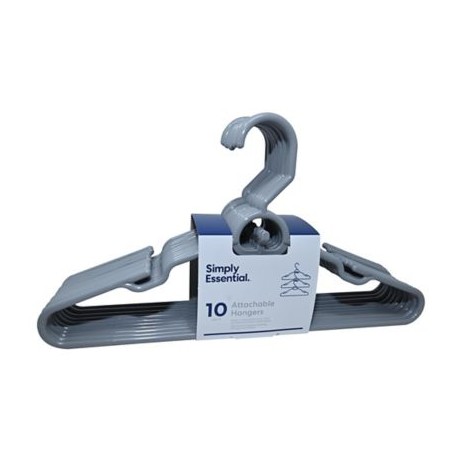 Ganchos de plástico para ropa Simply Essential™ acoplables color gris