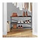 Zapatera de metal Squared Away™ apilable de 3 repisas color gris