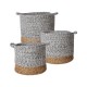 Set de canastas Love & Lemons™ Aramara color gris/café, 3 piezas