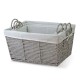 Set de canastas de ratán Good & Good® color gris/blanco, 3 piezas