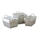 Set de canastas de ratán Good & Good® color gris/blanco, 3 piezas