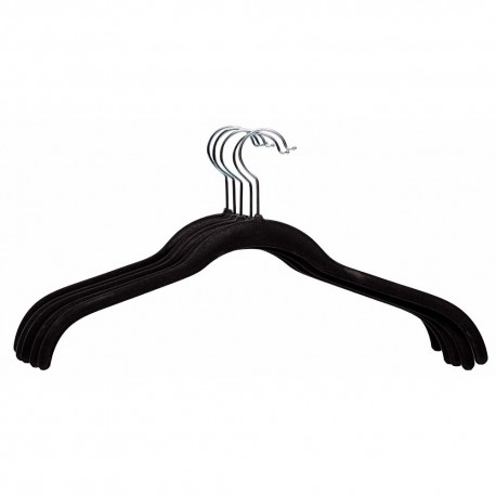 Set de ganchos de terciopelo para chamarras Eximex® color negro, 5 piezas