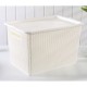 Caja organizadora de plástico Link Life™ texturizada, color blanco