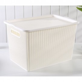 Caja organizadora de plástico Link Life™ texturizada, color blanco