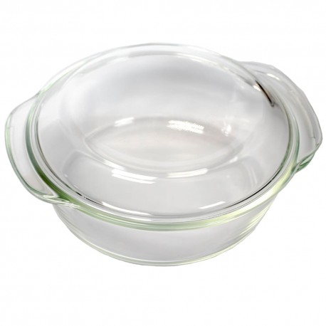 Contenedor redondo de vidrio Brang™ con tapa de 2 L