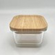 Contenedor de alimentos de vidrio con tapa de bambú de 320 mL